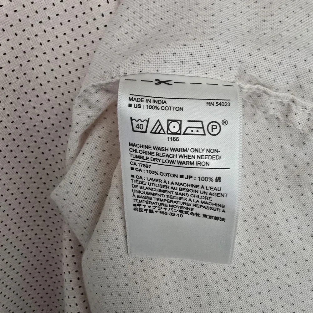 Banana Republic Shirt‎ Mens 2XL Pink Micro Dot Untucked Fit Oxford Button Down